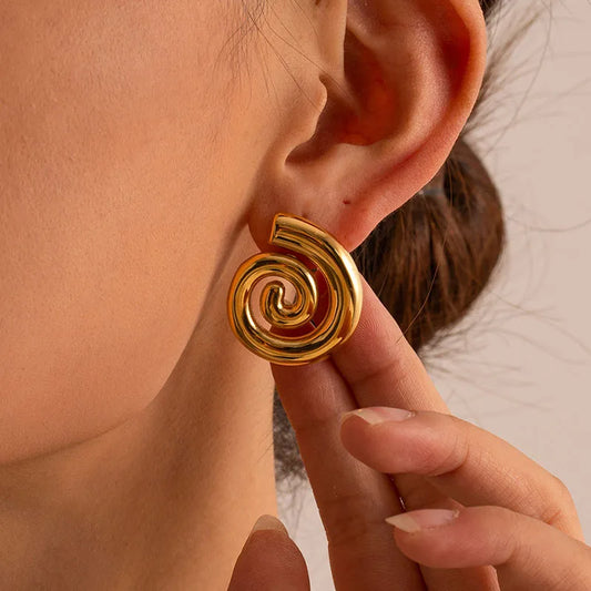 Spiral Luxe Stud Earrings