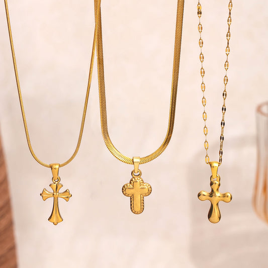 Cross Trio Necklace Set