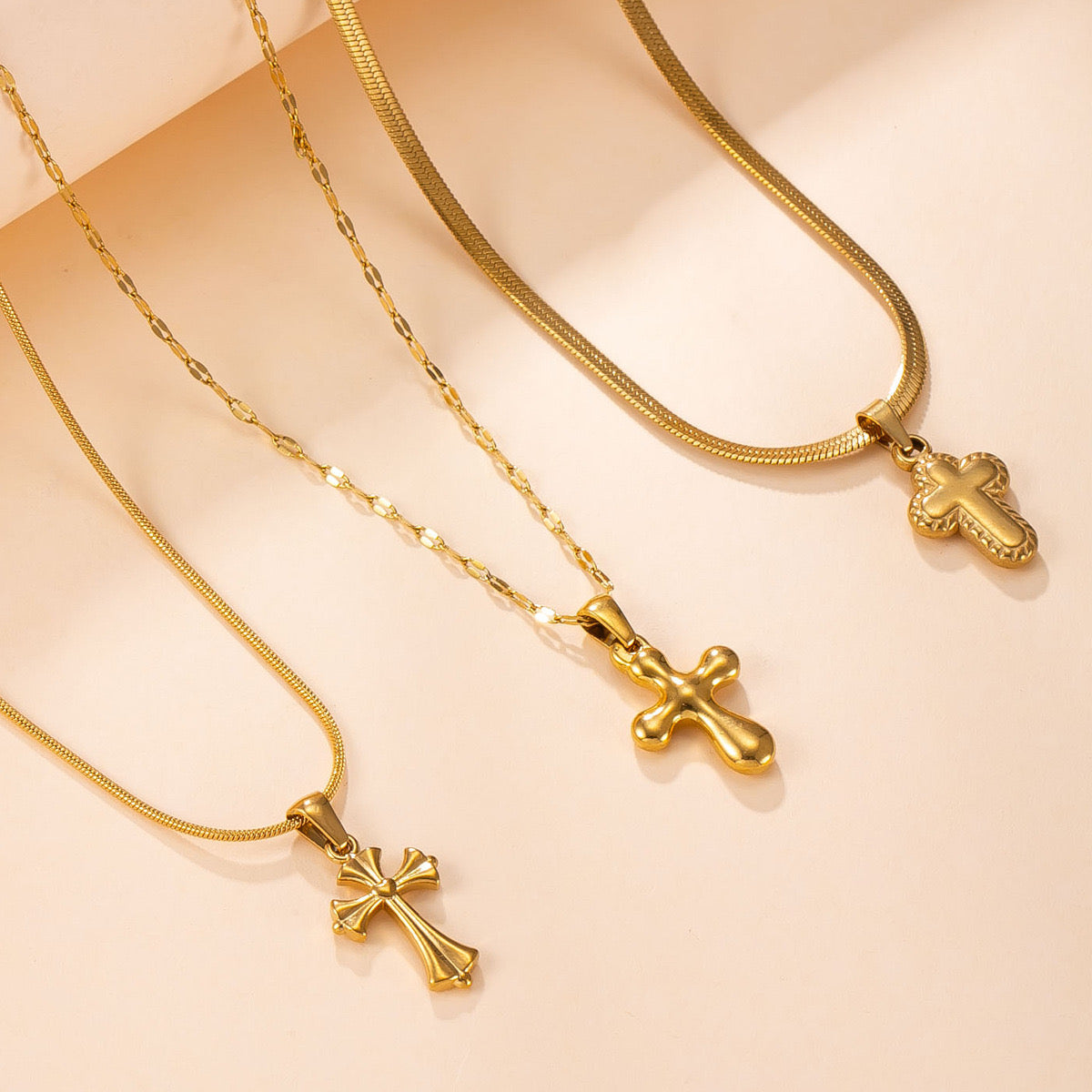 Cross Trio Necklace Set