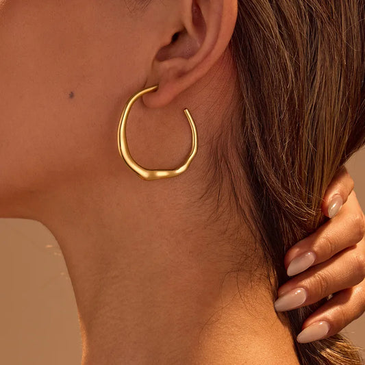 Exaggerated Modern Hoop Earrings