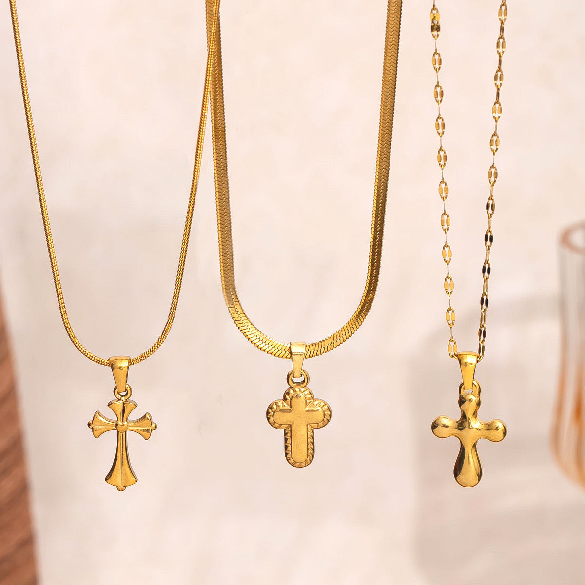 Cross Trio Necklace Set